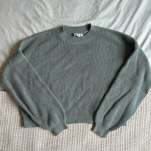 Hollister Sage Green Cropped Sweater | Small